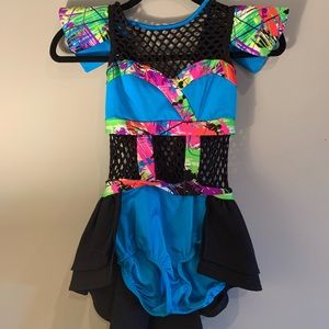 Kelle’ Bright Abstract Neon 80s Mesh Jazz Costume